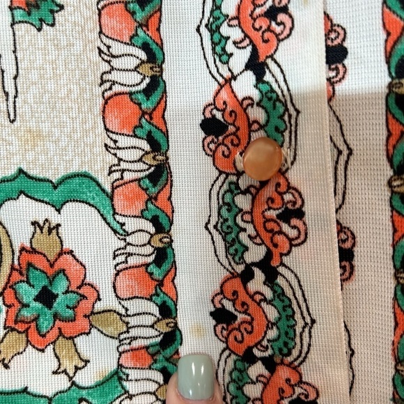 Vintage 1970s PYKETTES all over print long sleeve button-down blouse women’s - Picture 5 of 8